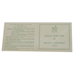1960 Masters Tournament Official Scorecard - Palmer 2nd Masters Win