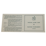 1963 Masters Tournament Official Scorecard - Nicklaus 1st Masters Win