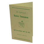1951 Masters Tournament Original Ticket Brochure for Prospective Patrons