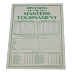 1957 Records of the Masters Tournament Card