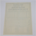 1962 Records of the Masters Tournament Card