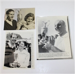 Ten Assorted Wire Photos of British Open Champs with Claret Jug