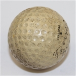 Dated 1929 Johnny Farrell (U.S. Open Champ 1928) Signed Golf Ball JSA #Z25190