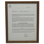 1984 Augusta National Invitation Acceptance Letter for Sam Parks Jr.