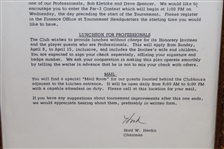 1984 Augusta National Invitation Acceptance Letter for Sam Parks Jr.