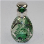 Circa 1918 Sterling Overlay Decanter One up and two to go with Stopper - Rare 