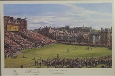 Nick Faldo Signed Open Championship 'The Final Green' Weaver Artist Proof JSA ALOA