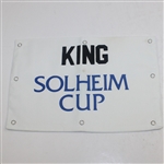 Betsy King Inaugural Solheim Cup Caddy Nameplate, Program, & USA Team Signed Course Flown Flag JSA ALOA