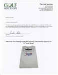 1996 Three Tour Challenge Caddy Bib LPGA HOF Patty Sheehan Signed by 10 W/ Payne Stewart JSA ALOA