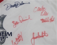 2002 Solheim Cup Course Flown Flag Signed by Winning USA Team w/Official Badge JSA ALOA