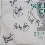 1996 Solheim Cup Course Flown Flag Signed by USA Team w/Patty Sheehan Caddy Plate JSA ALOA