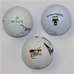 Lot of 3 Annika Sorenstam Signed Logo Golf Balls JSA ALOA