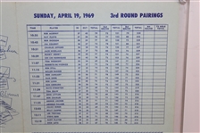 Multi-Signed 1969 La Costa Tournament of Champions Pairing Sheet PSA/DNA #W08999