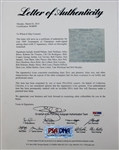 Multi-Signed 1969 La Costa Tournament of Champions Pairing Sheet PSA/DNA #W08999