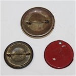 Lot of 3 Badges - 1930 Class A Beardstown #22 Caddie, Biltmore Forest, & Fairview GC