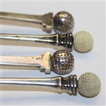 Lot of 4 Sterling Spoons with Golf Ball Themed Ends