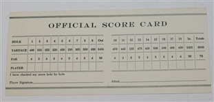 1962 Masters Tournament Official Scorecard - Palmer's 3rd Masters Victory