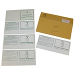 1991, 1993(x2), 1994, & 1995 (Original Envelope & Note) Masters Tournament Scorecards 