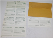 1991, 1993(x2), 1994, & 1995 (Original Envelope & Note) Masters Tournament Scorecards 