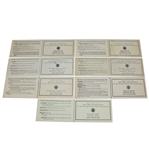 1954(x2), 1956(x2), 1957, 1958, & 1959 US Open Official Tournament Scorecards