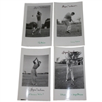 Lot of Four Byron Nelson Signed Original Photos from Winning Golf JSA ALOA
