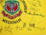 Multi-Signed 1999 PGA Championship at Medinah Embroidered Flag - Signed by Payne Stewart JSA ALOA