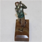 Vintage Painted Bronze Art Deco Golfer - Repair Screw Area
