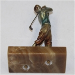 Vintage Painted Bronze Art Deco Golfer - Repair Screw Area