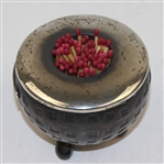 Silver Topped Large Match Stick Holder - Mesh Pattern Golf Ball Theme