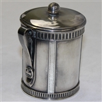 Circular Sterling Golf Themed Match Holder with Mesh Pattern Golf Ball on Lid