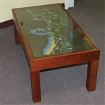 Pebble Beach Coffee Table with Detailed Routing of Course - Unique