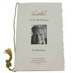 Arnold Palmer Memorial Funeral Service Program