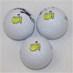 Bubba Watson, Trevor Immelman, & Bernhard Langer Signed Masters Logo Golf Balls JSA ALOA
