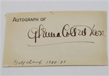 Glenna Collett Vare Signed Cut with A.P. Wire Photo JSA ALOA