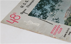 1948 US Open Lot - Program, Hogan with Trophy Photo, Course During Play Photo, and Bag Tag