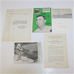 1955 US Open Lot: Jack Fleck Cut, Chairman Letter, Contestant Booklet, Golf Digest, others JSA ALOA