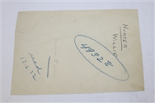 Willie Hunter Signed Cut with 1922 Original Wire Photo JSA ALOA