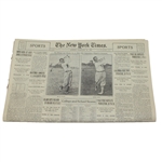 1930 NY Times Sports Section - Horton Smith Defeats Bobby Jones - Grand Slam Year!