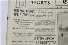 1930 NY Times Sports Section - Horton Smith Defeats Bobby Jones - Grand Slam Year!