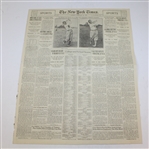 1930 NY Times Sports Section - Horton Smith Defeats Bobby Jones - Grand Slam Year!