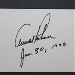 Arnold Palmer Signed Cut with Photo and Accomplishments Display - Framed JSA ALOA