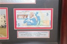 2005 Jack Nicklaus & British Open Legends Display - Photos, 5lb Note, & Plaque - Framed