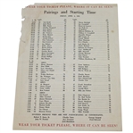 1958 Masters Pairing Sheet - Friday April 4th - Palmer First Green Jacket