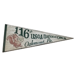 2016 Ltd Ed US Open at Oakmont Commemorative Wooden Pennant - Only 12 Made