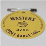 1965 Masters Tournament Badge #2703 - Nicklaus Win