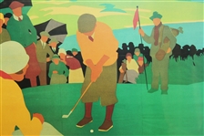 'Cruden Bay' National Railway Poster Advertising by Artist Tom Purvis - Putting - Framed