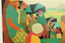 'Cruden Bay' National Railway Poster Advertising by Artist Tom Purvis - Putting - Framed