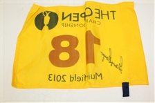 Two 2013 Open Championship at Muirfield Flags Signed by Gary Player JSA ALOA