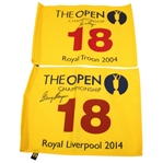 2004 & 2014 Open Championship Flags Signed by Gary Player JSA ALOA