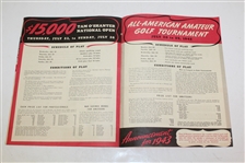 1942 National Open & All-American Amateur Golfer Invitation Pamphlet - Seldom Seen - Roth Collection